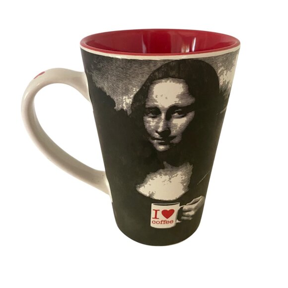 Room Creative 07 Mona Lisa Tall Coffee Mug Coffee Makes Me Smile Ceramic Louvre - Picture 3 of 7